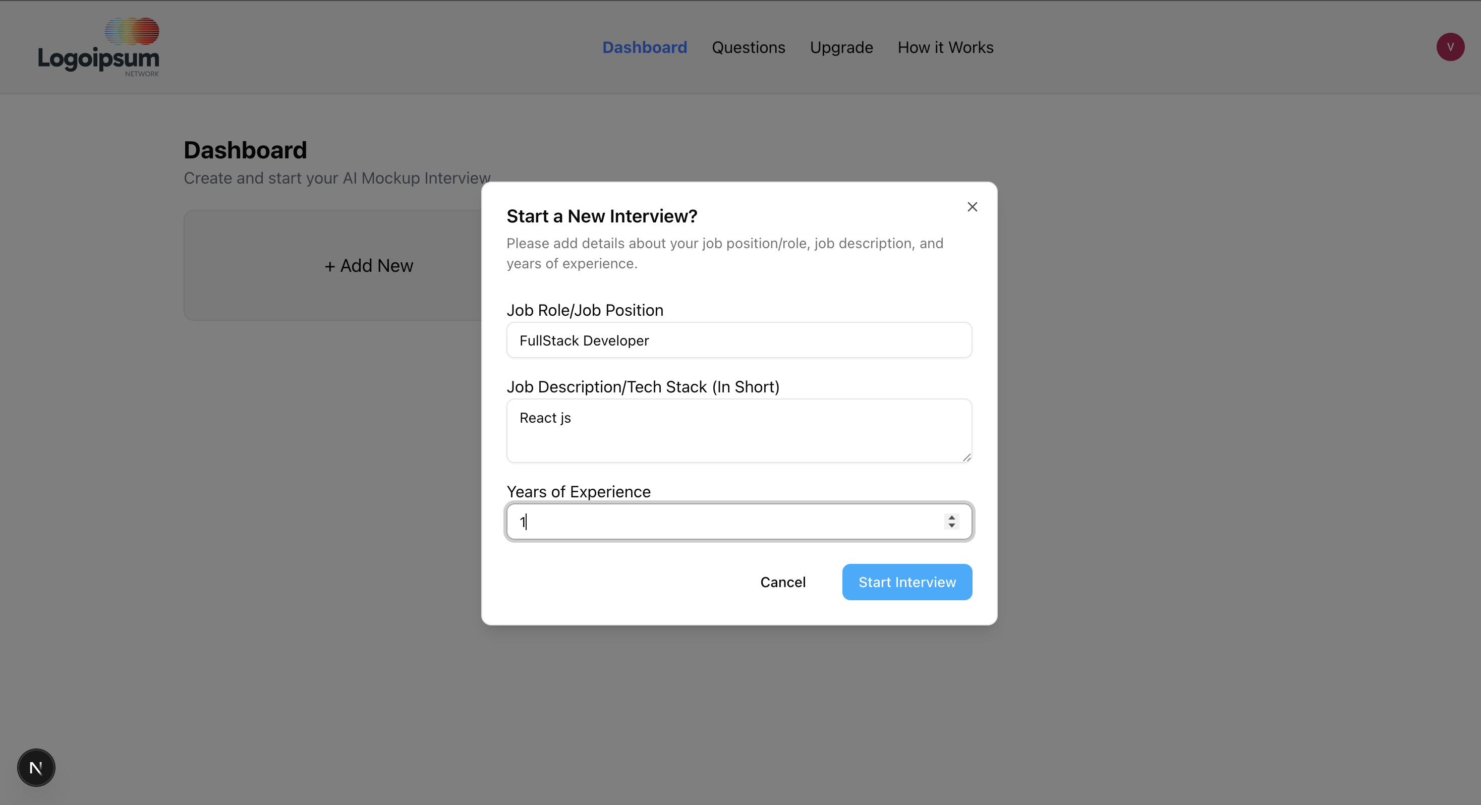 Interview Mockup